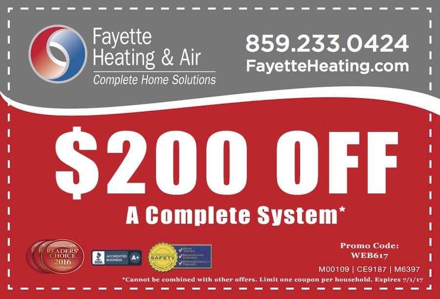 Specials Fayette Heating & Air
