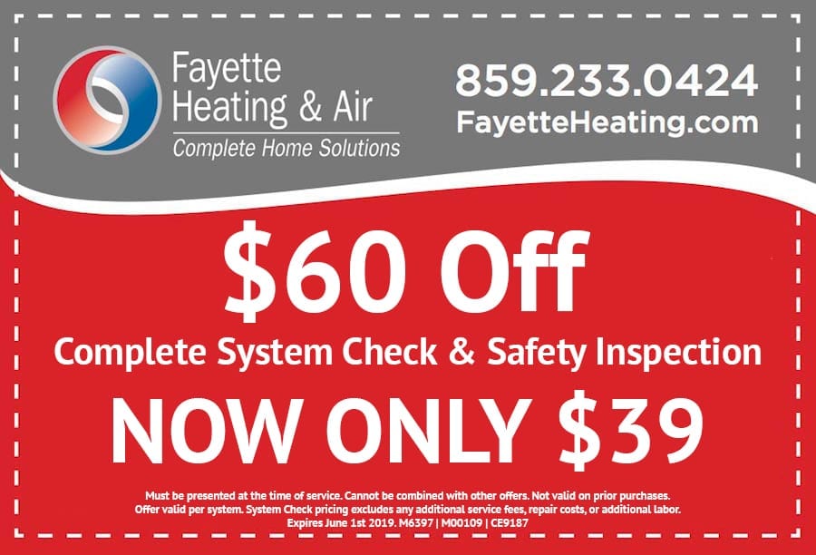 HVAC Specials and Coupons Fayette Heating & Air